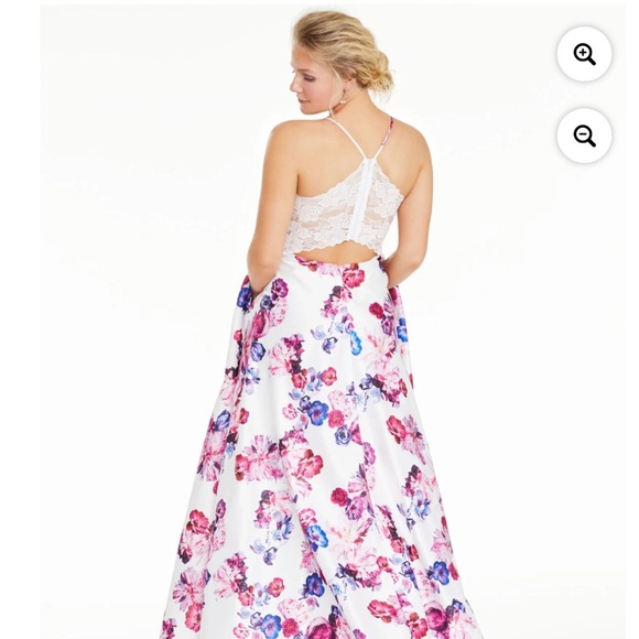 Stunning City Studio Multicolor Floral Gown size 7 P Femme NWT - Picture 3 of 15